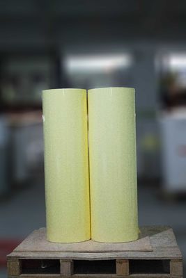 Selbstklebendes Aufkleberpapier Roll 50 durchsichtiges PET-Acrylklebstoff 140 gelb