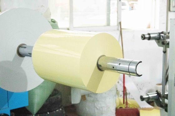 Selbstklebendes Aufkleberpapier Roll 50 durchsichtiges PET-Acrylklebstoff 140 gelb