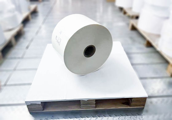 Glänzendes Papier Klar Opp Jumbo Roll Etikette Chemikalienbeständig