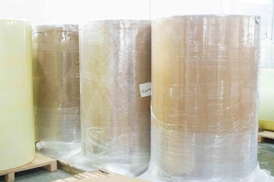 Beschichtetes synthetisches Papier Thermisches Papier Jumbo Roll 75u Oberflächendurchmesser Ölklebstoff