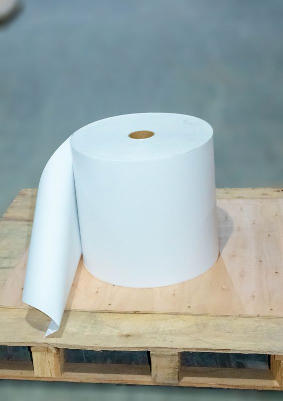Kratzfestes Wärmepapier Jumbo-Roll Hochviskosität Stong Klebriges Rücken